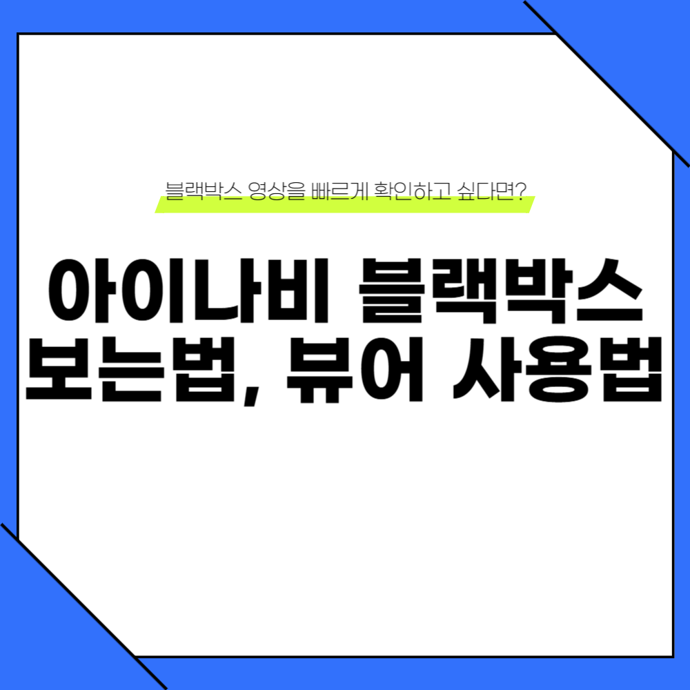 아이나비 블랙박스 보는법