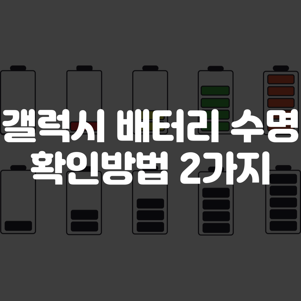 갤럭시 배터리 수명 확인 방법