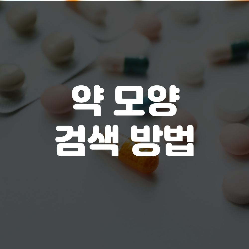 약 모양 검색 방법, 알약 이름 찾기 이미지