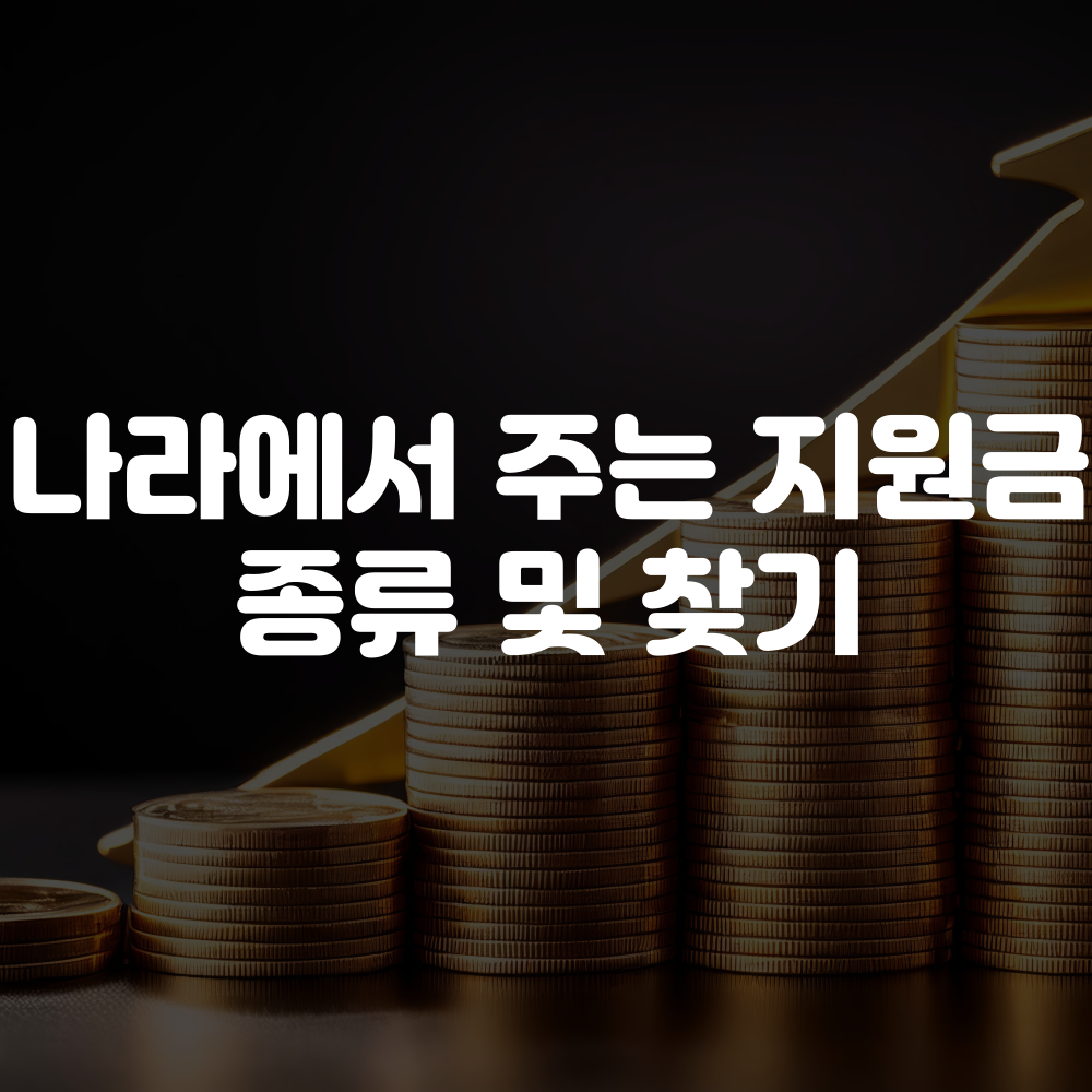 나라에서 주는 지원금 종류 및 찾기