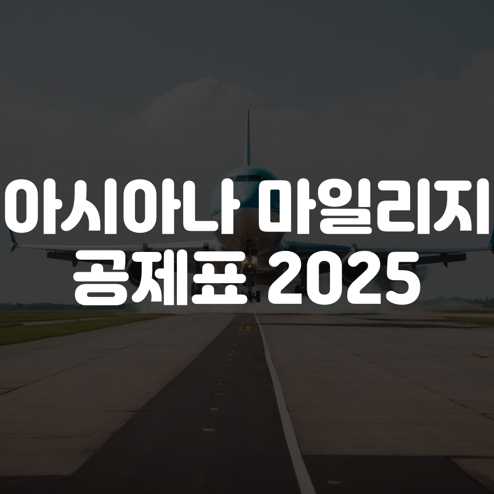 아시아나 마일리지 공제표 2025 및 필수 참고사항 이미지