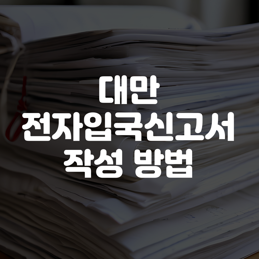 대만 전자입국신고서 작성 방법